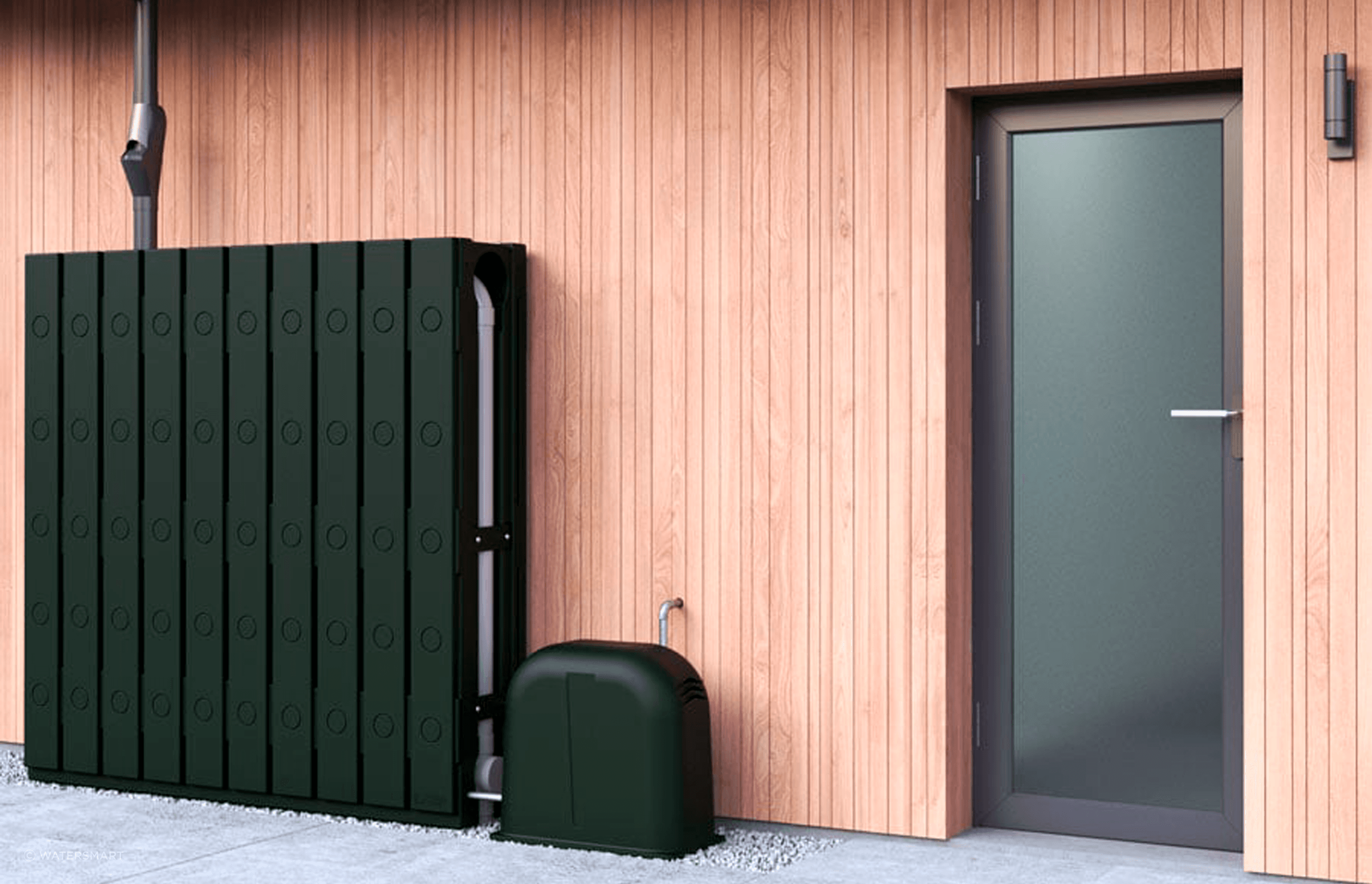 Options like FenceTank™, allow you to have an almost invisible, slimline water resue system that seamlessly blends into a modern home's surroundings.