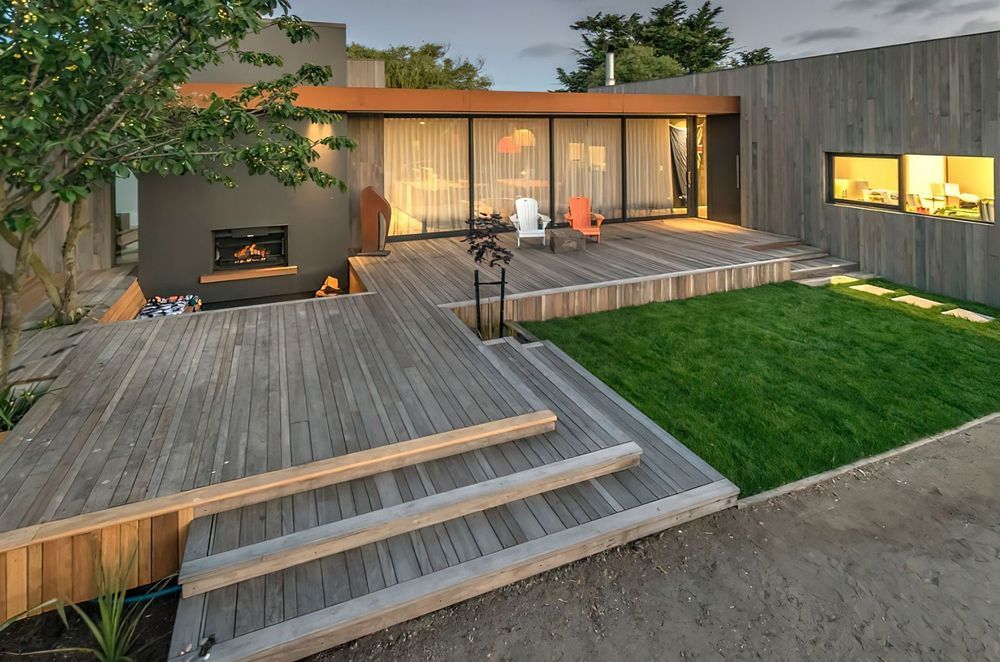 There are plenty of options for sustainable building materials like the reclaimed timbers featured here.