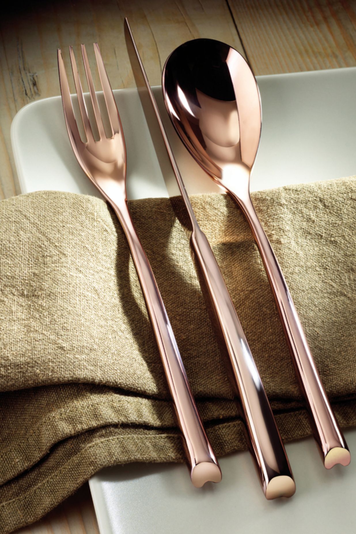 Sambonet H-Art PVD Copper Flatware Set, available exclusively at The Studio of Tableware.