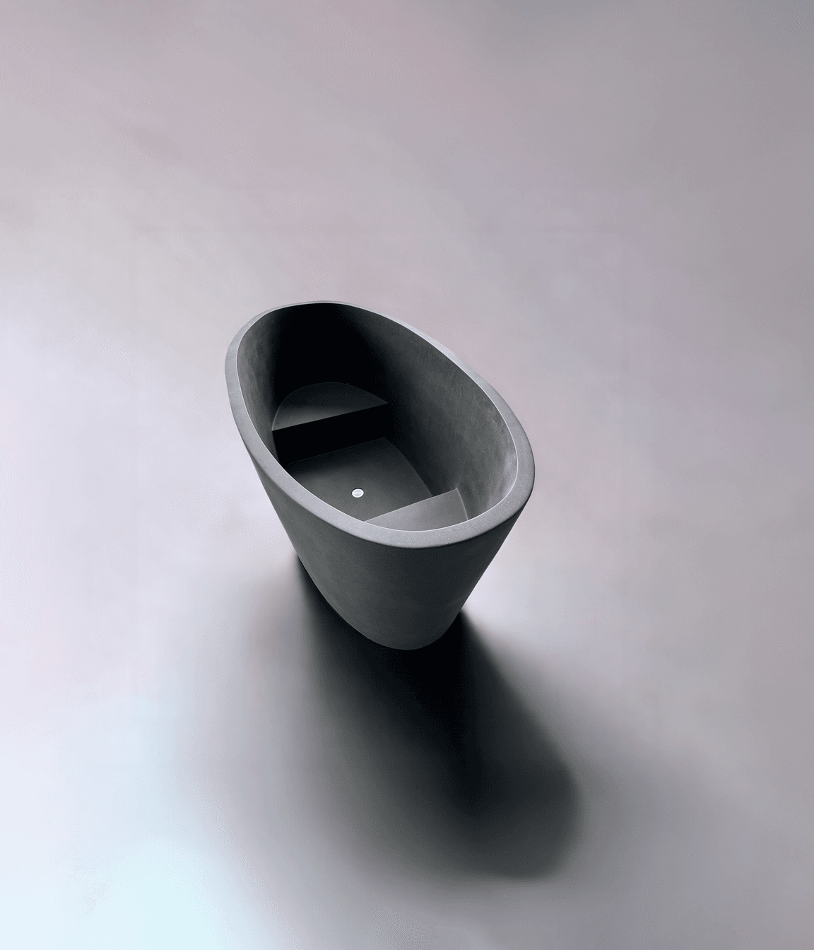 The Hokusai freestanding soaking tub is made with two built-in seats.