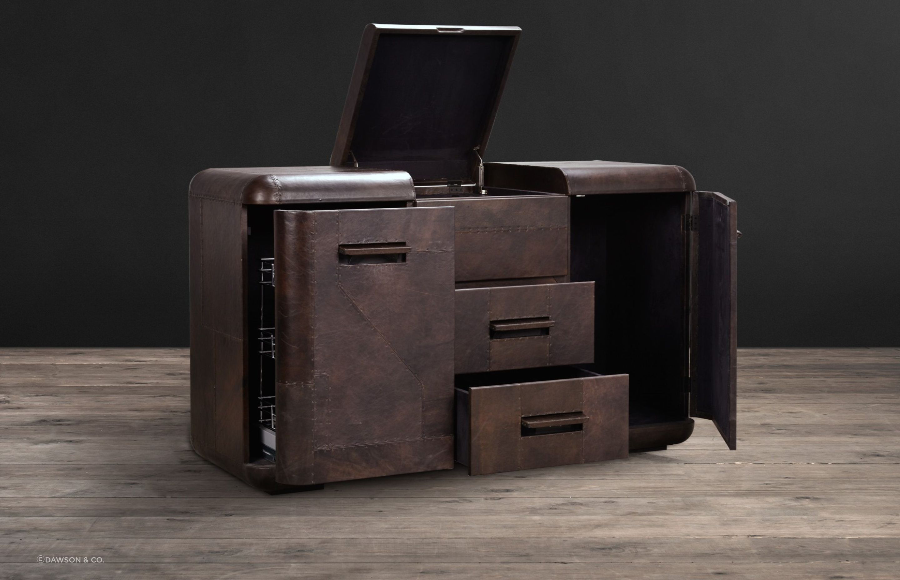 The Fury leather finish is just one of the stand-out features of the Hudson Sideboard by Timothy Oulton.