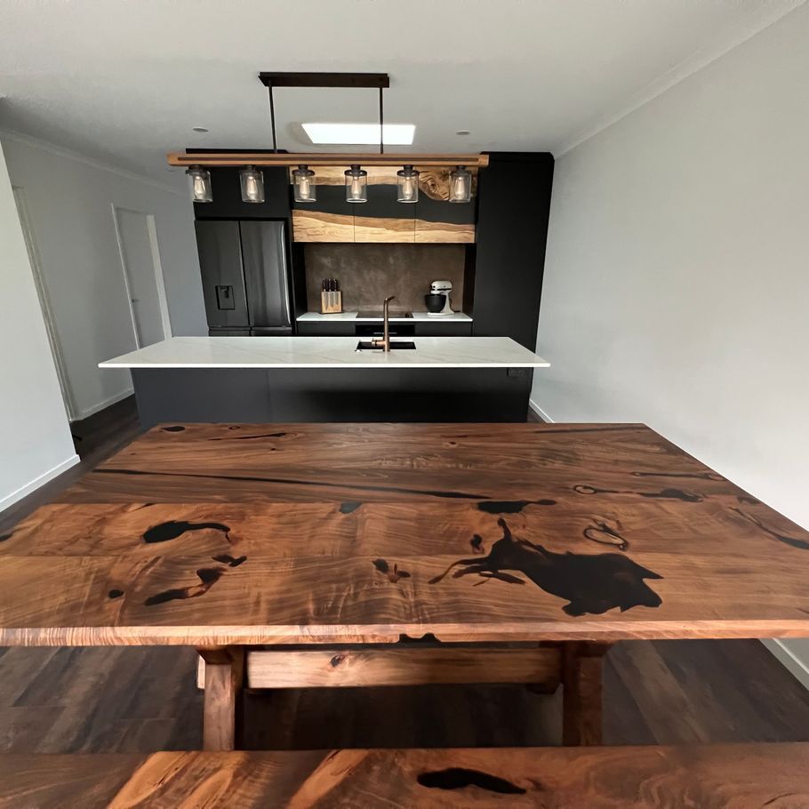 These bespoke timber furniture pieces are locally handcrafted