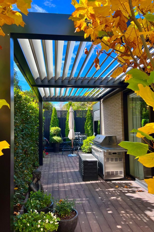 Filter light and wet weather protection while cooking outdoors.