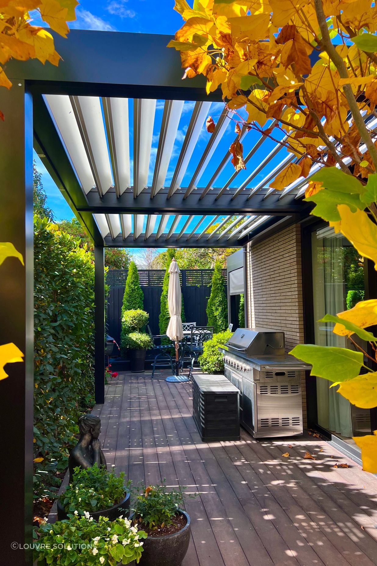 Filter light and wet weather protection while cooking outdoors.