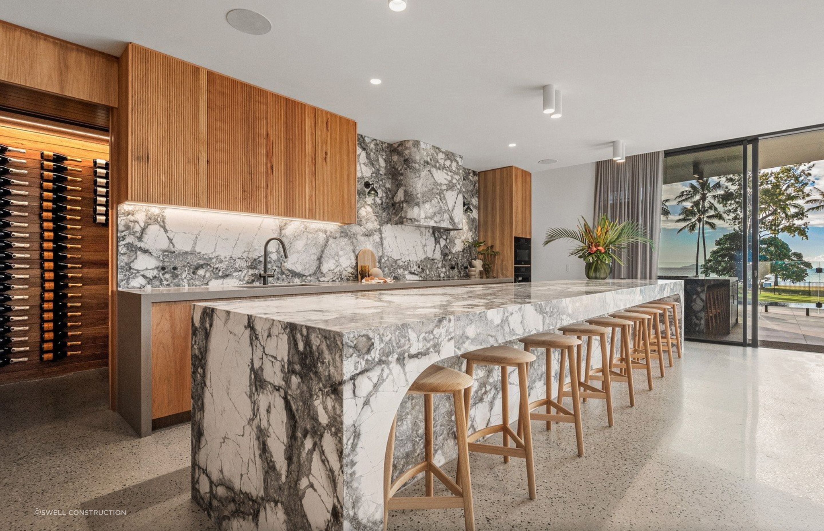 FUM's Ice Blue honed marble was used for this project in Queensland.