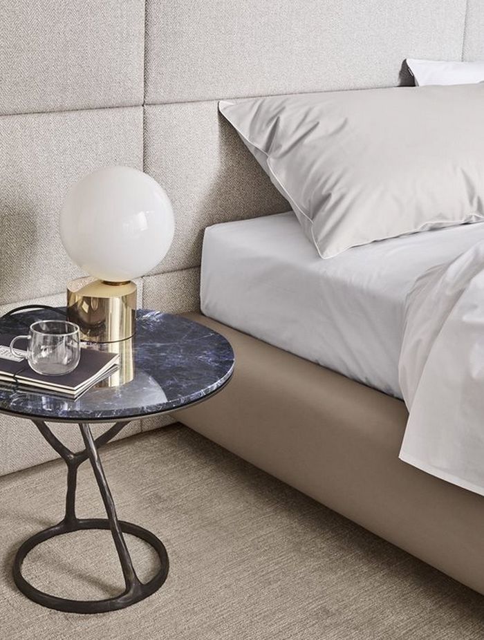 Exuding elegance, marble-topped bedside tables, like this Ilda Coffee Table, can be a standout piece in any bedroom.