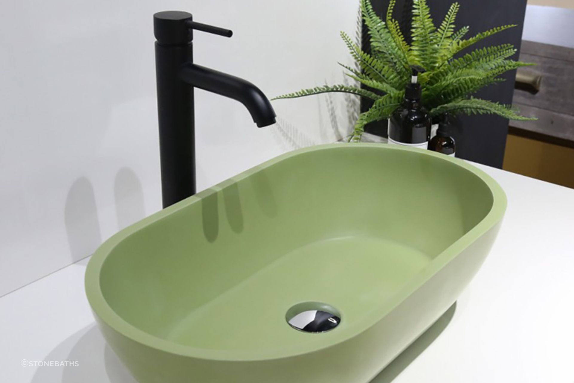 B1312 Green Freestanding Stone Basin 560mm
by Stonebaths