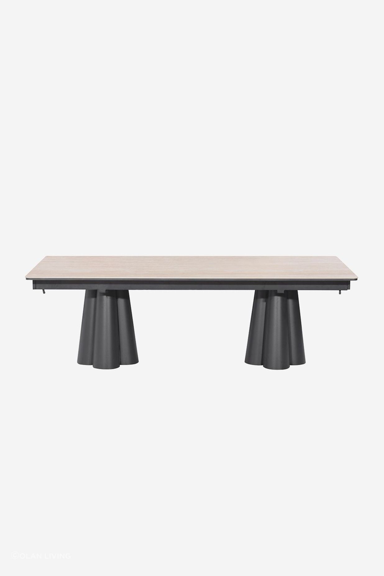 The 2400mm rectangular dining table is easily converted to seat extra guests, extending to 3000mm or 3600mm for three different lengths, with an easy open and close smart design feature.