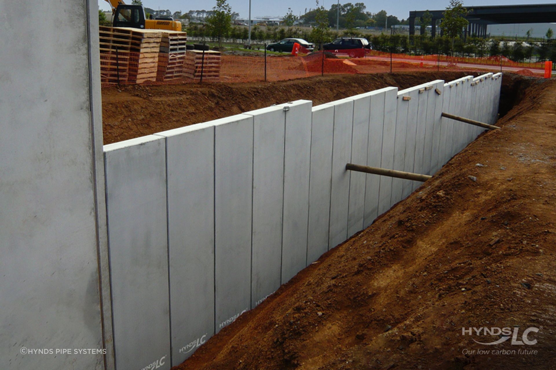 The Hynds LC range can be used to build retaining walls like this one.