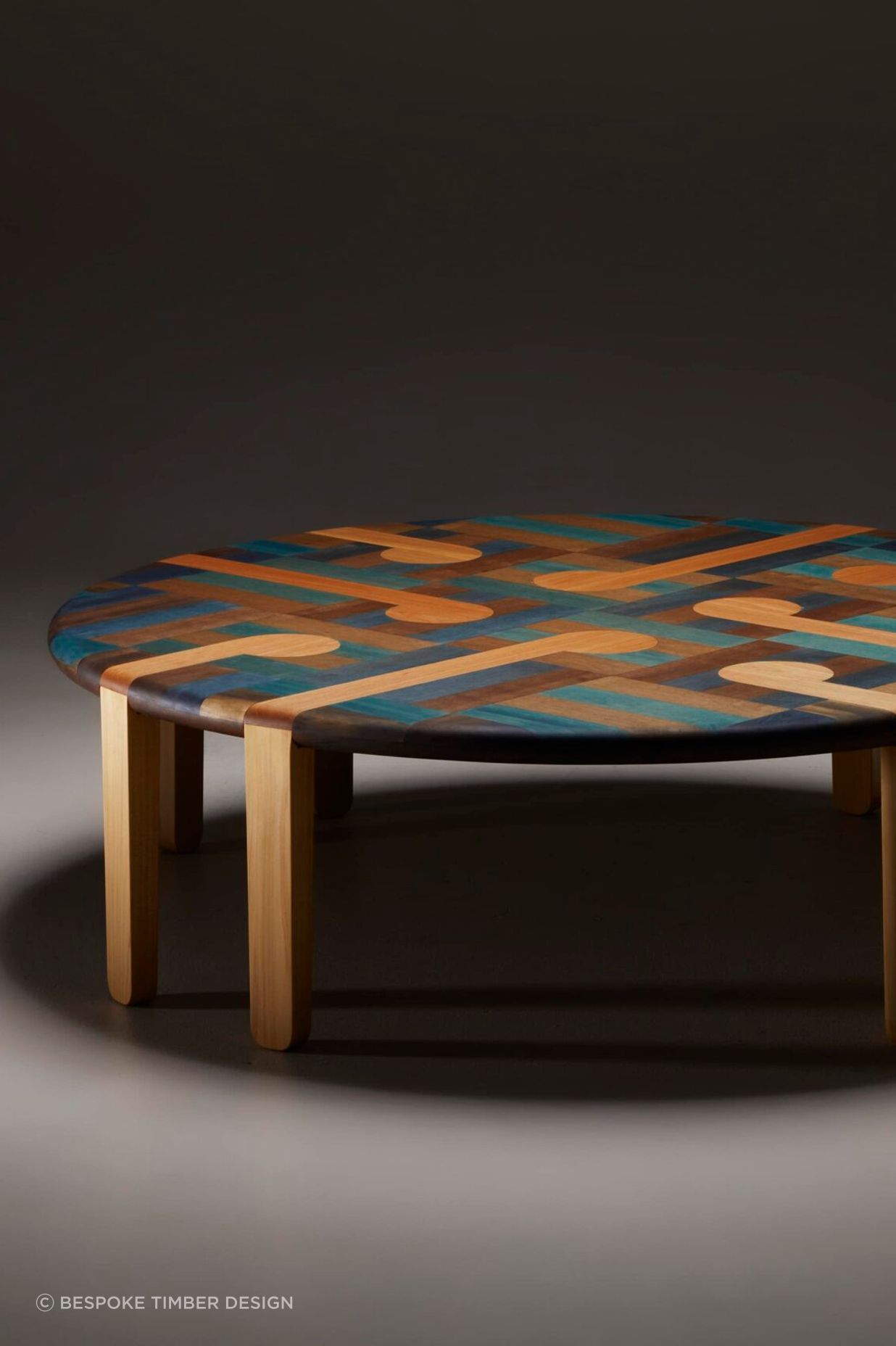 The coffee table is part of Bespoke Timber Design's Letsweave collection, alongside a dining table and side table.
