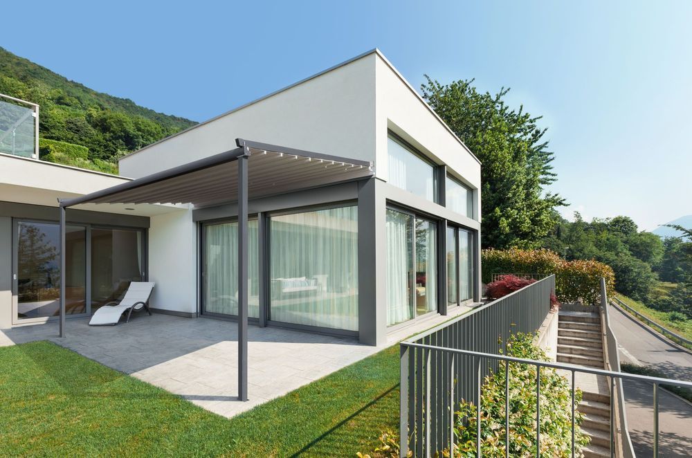 The Omega Retractable Pergola creates seamless indoor and outdoor flow, showcasing a different design style altogether.