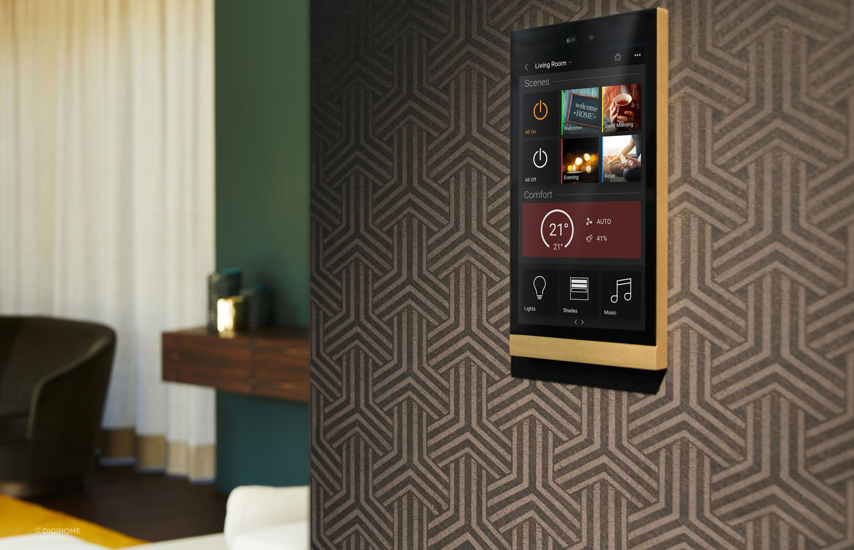 The Premium Home Automation adds comfort and convenience to an home and can be controlled by touch screen, smartphone, soft switches or voice activation.