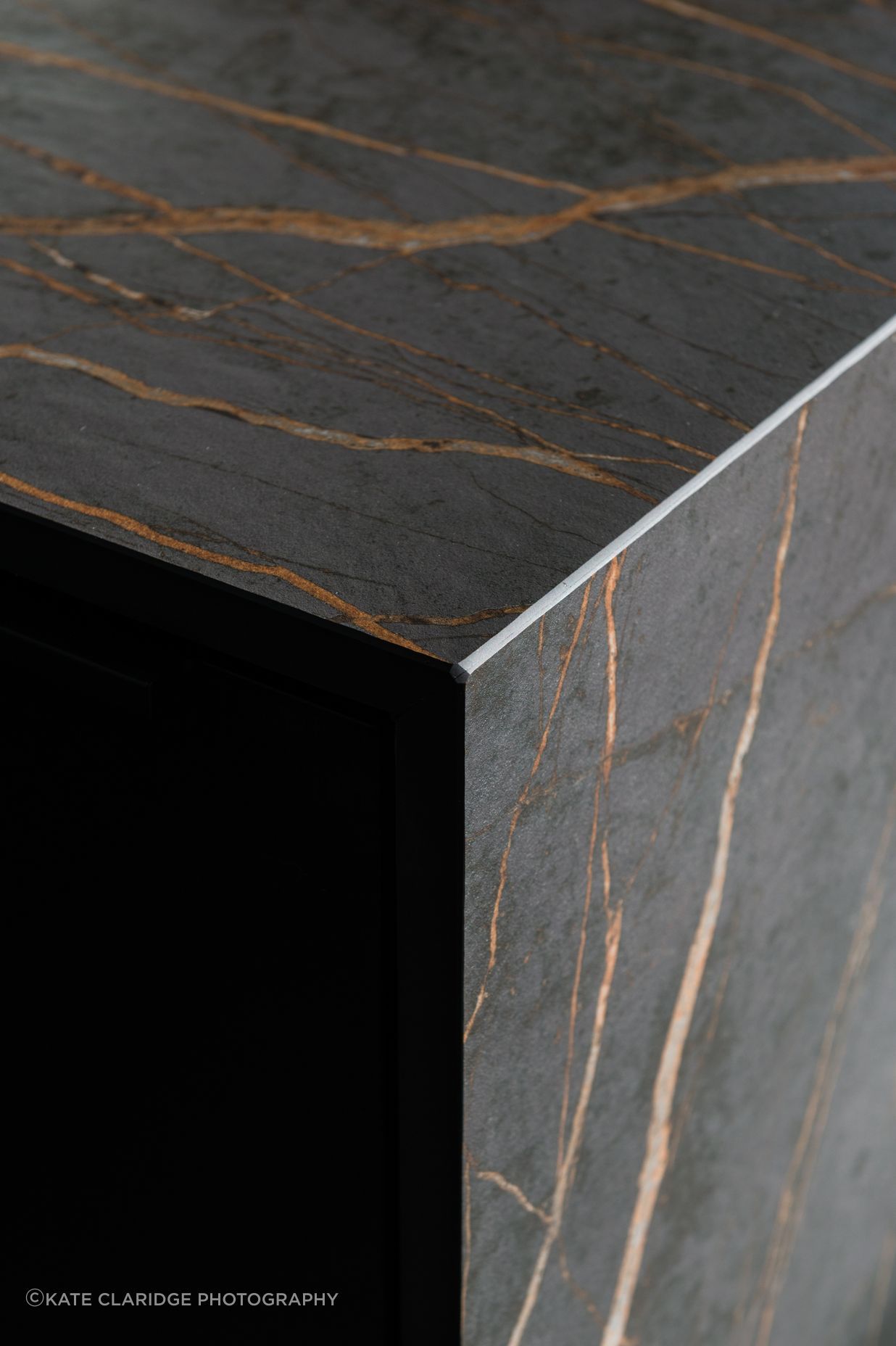 A close-up of the Dekton Laurent benchtop...