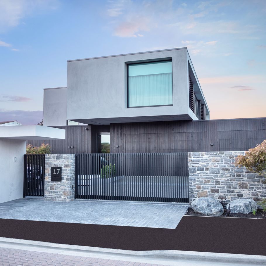 A high-end, bespoke fence that complements a modern Christchurch new-build
