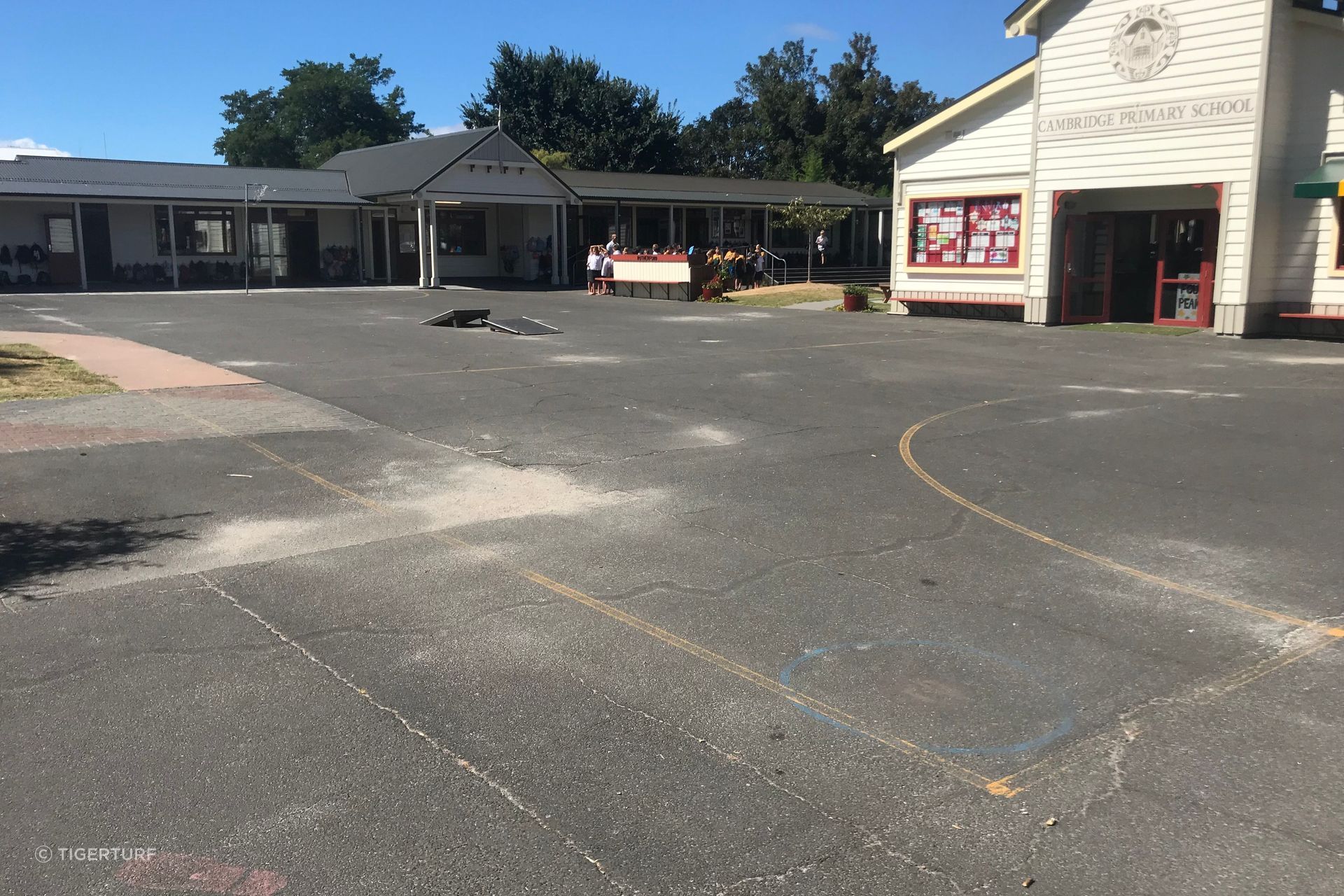 The school's main court before the revamp...