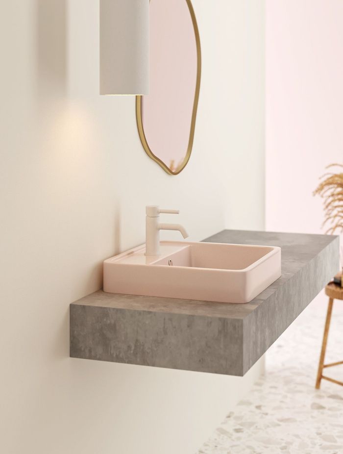 The Geo Inset Basins by Cotto are available in six different colours with varying finish options.