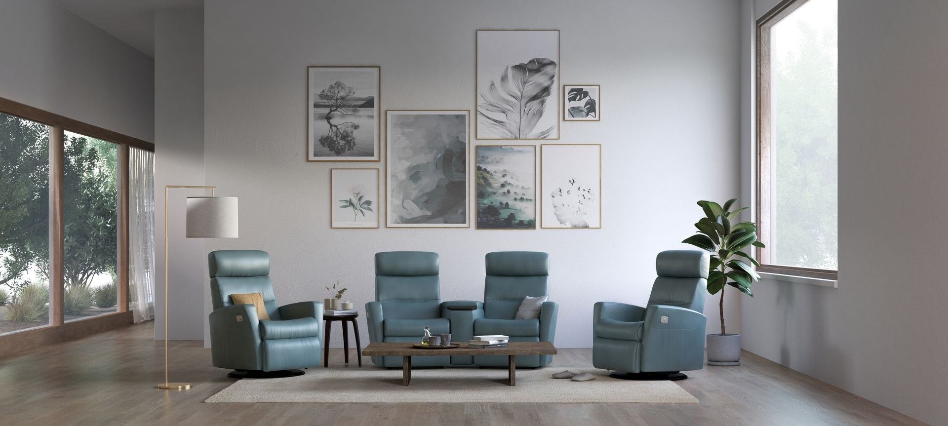 Featured product: Divani Home Theater Reclining Sofa.