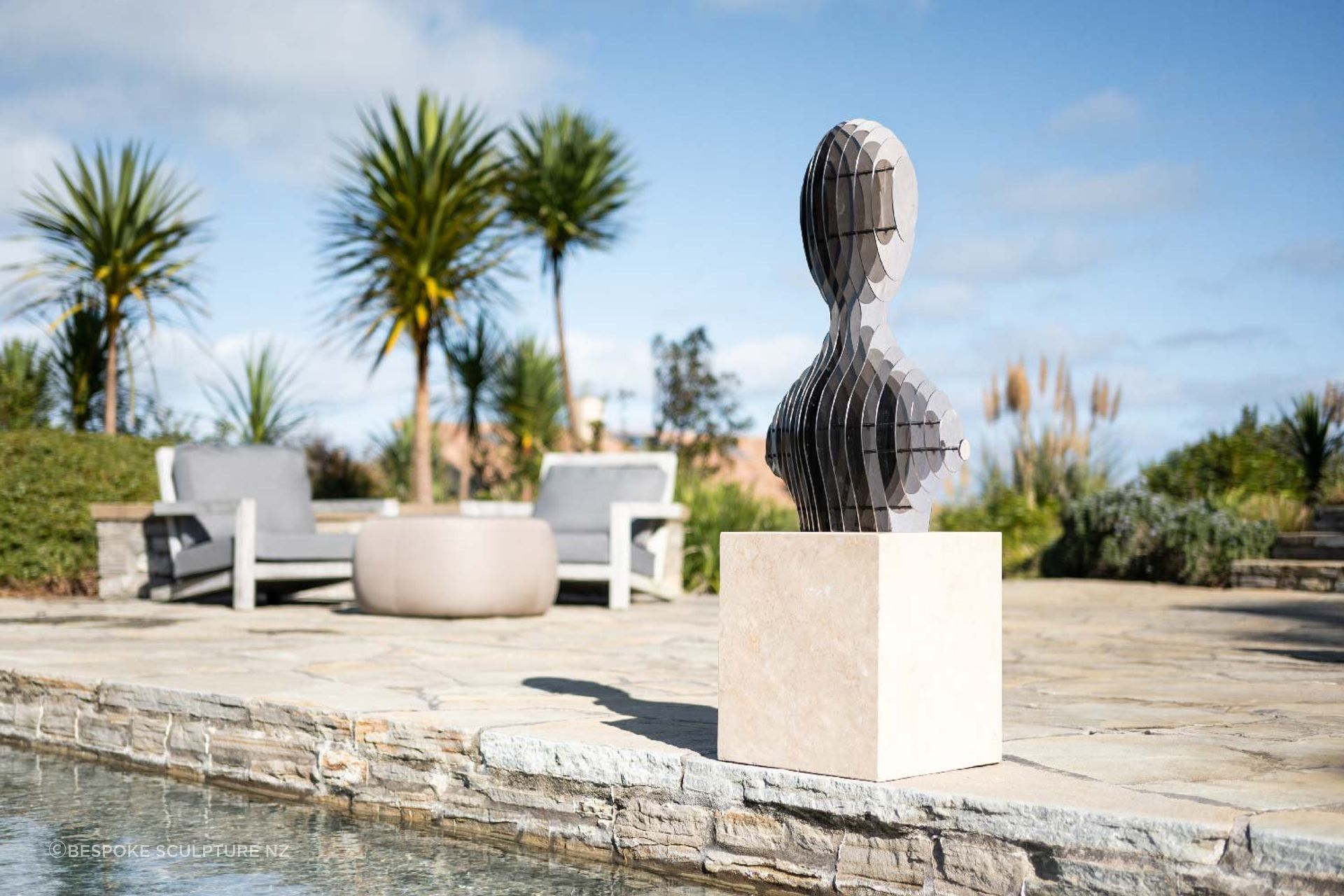 Contemporary art styles have contributed diversely to sculpture design, as seen here with the Reflection Torso by Bespoke Sculpture NZ.