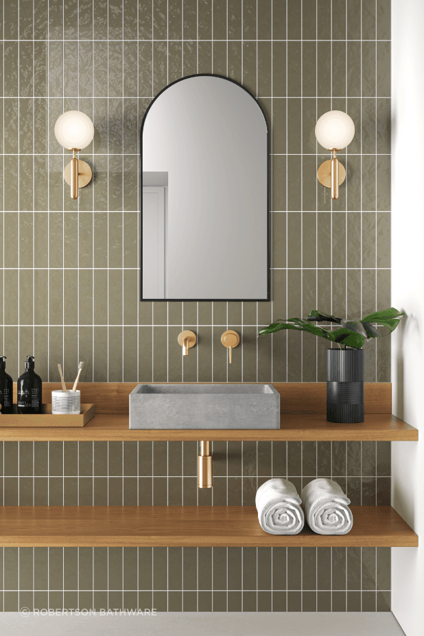 A popular choice is Elementi's BARE concrete basins. A fusion of warm pastel colours with the natural harsh elements of concrete, they create a focal point in any bathroom.