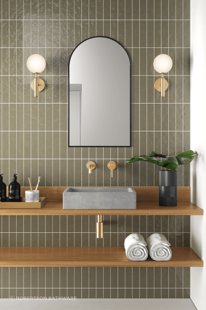 A popular choice is Elementi's BARE concrete basins. A fusion of warm pastel colours with the natural harsh elements of concrete, they create a focal point in any bathroom.