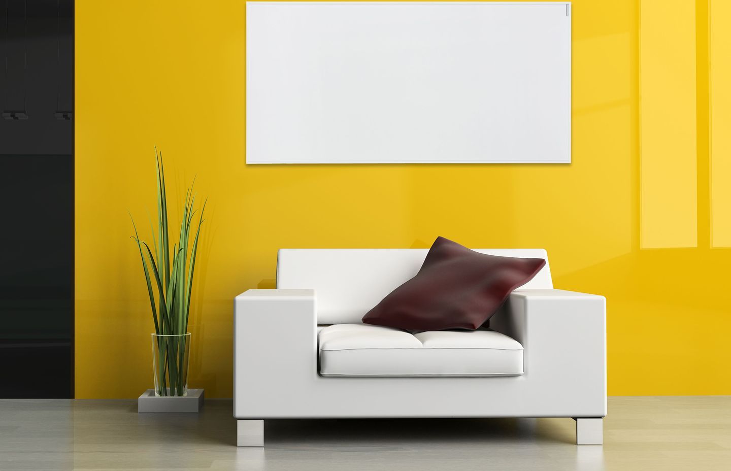 Select framed infrared panel heater in white by Herschel-Infrared