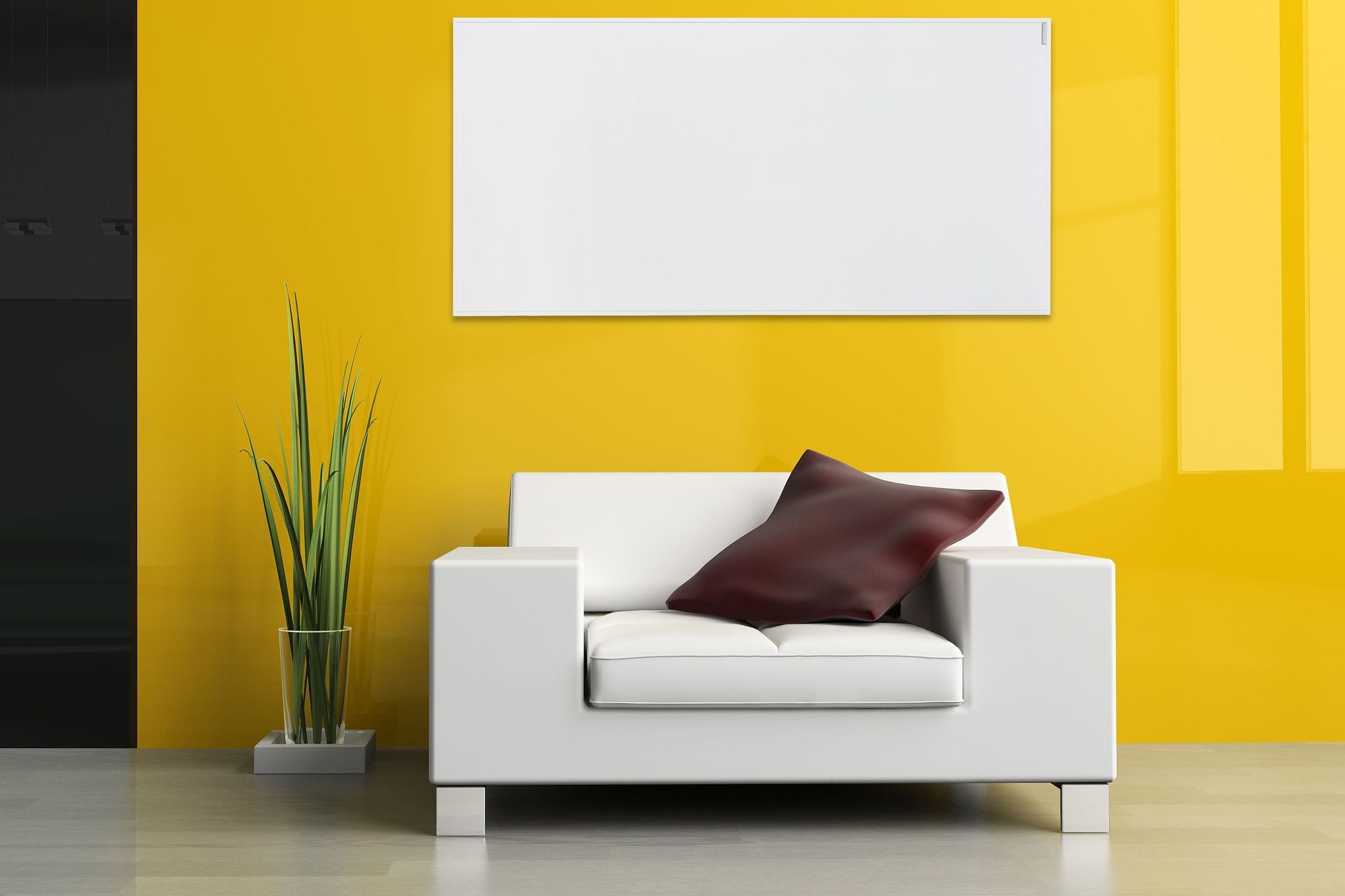 Select framed infrared panel heater in white by Herschel-Infrared