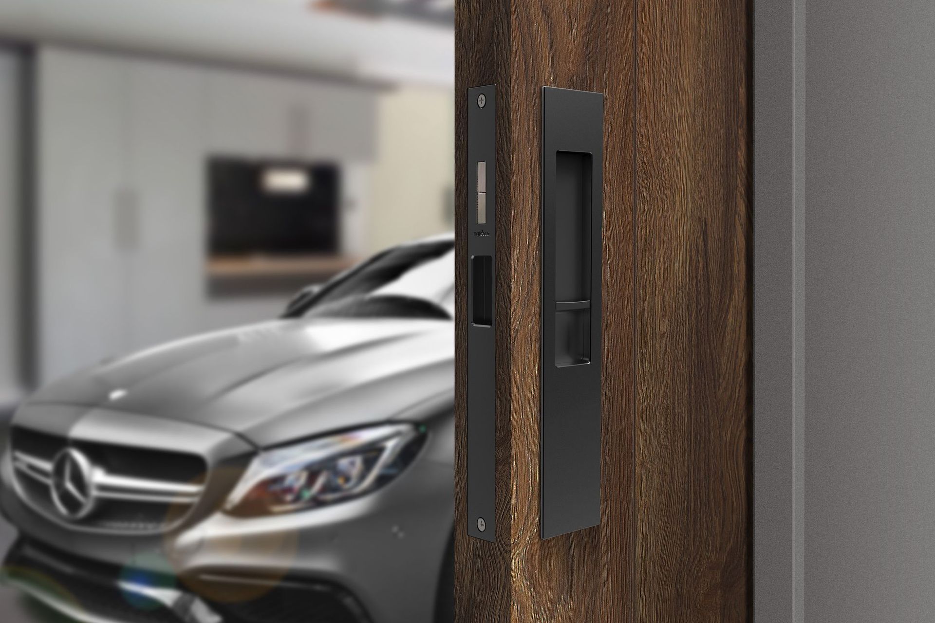 Snib lock set with exterior plain plate by Mardeco