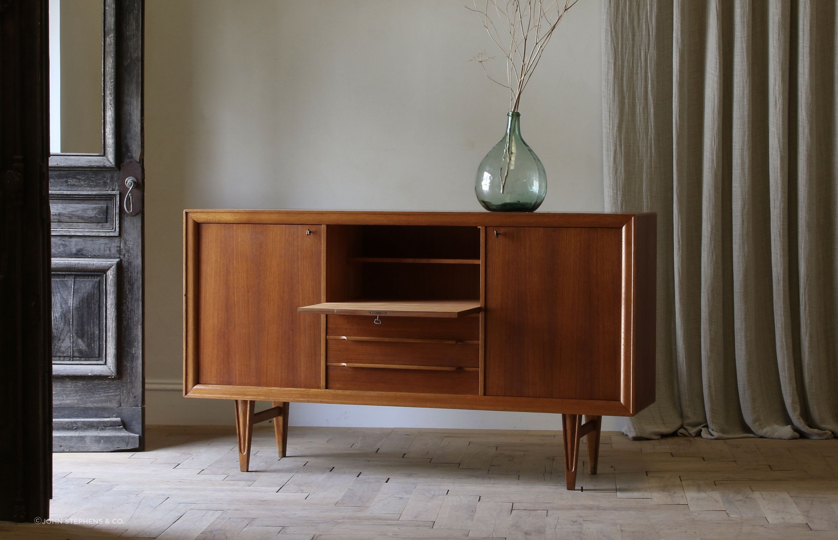 Rich aesthetics and practical storage are traits that come to the fore with the Swedish Mid-Century Sideboard.