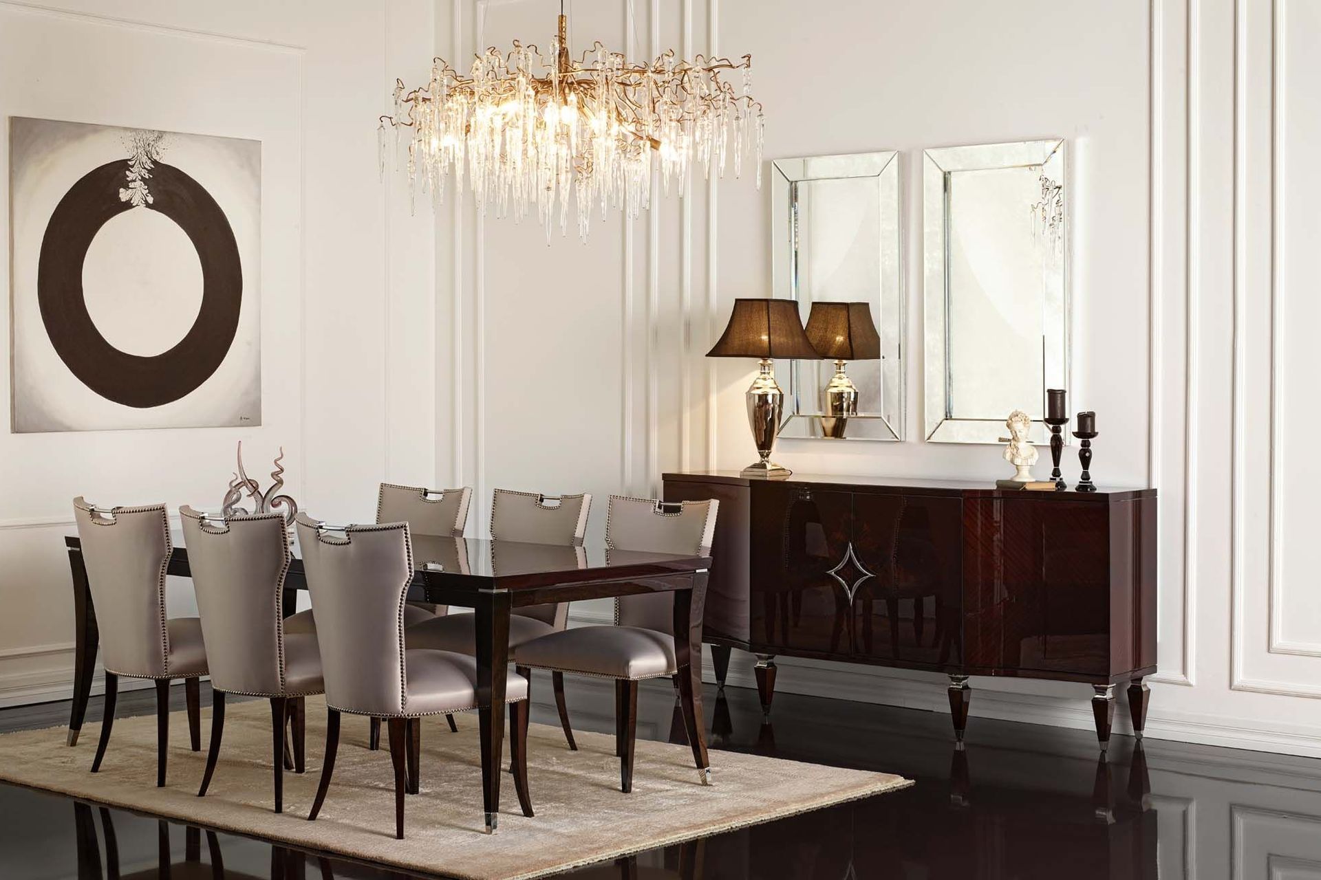 The Trevi Buffet Table shows how stylish this storage solution can be in a dining space.