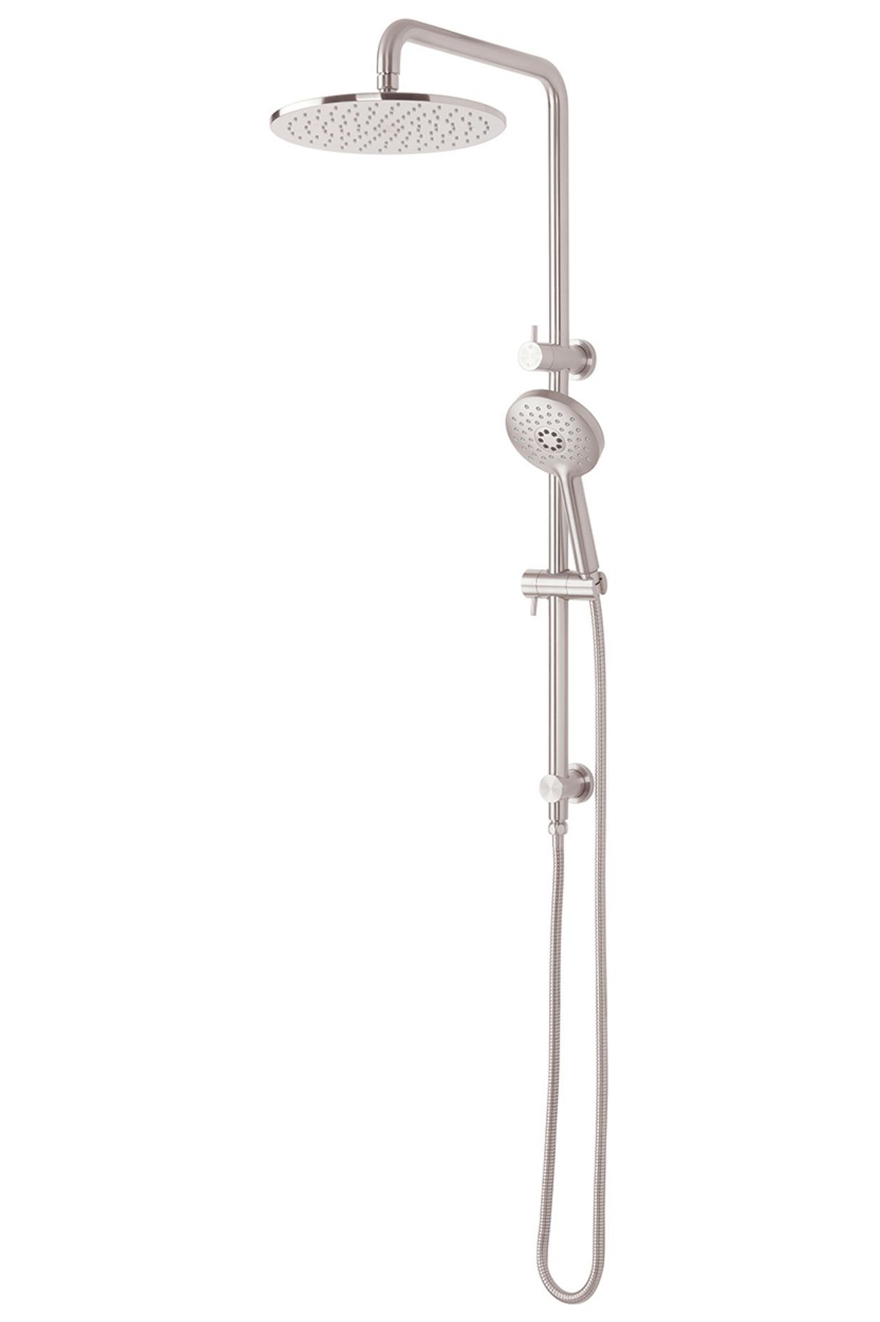 The Storm Double Head shower is available in a variety of colours and finishes.