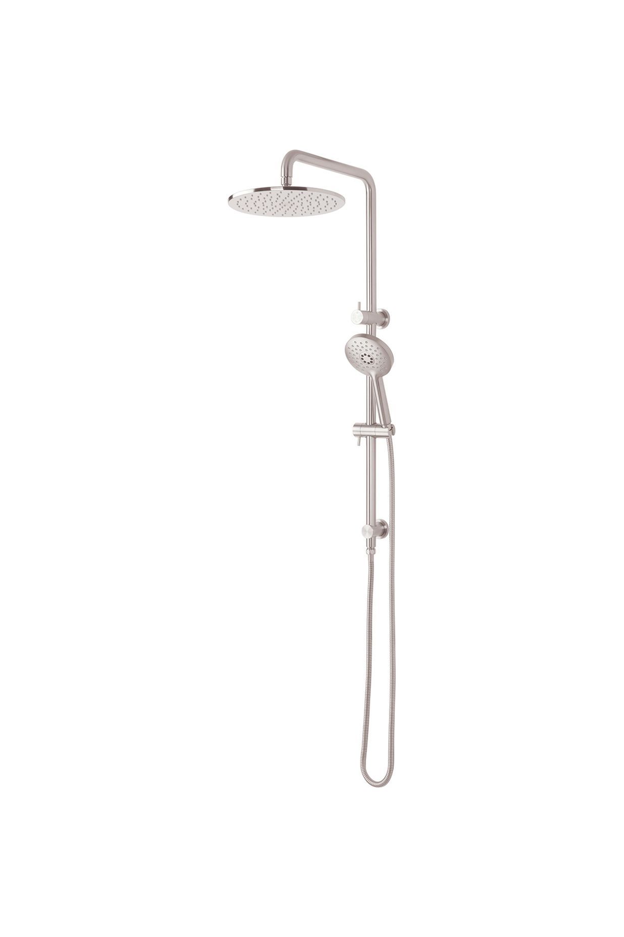 The Storm Double Head shower is available in a variety of colours and finishes.