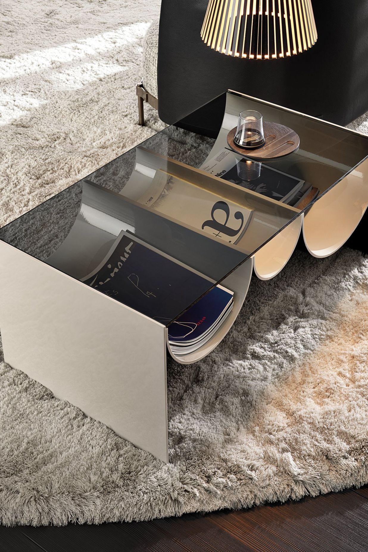 The Waves Coffee Table by Minotti from ECC is sleek and multifunctional.