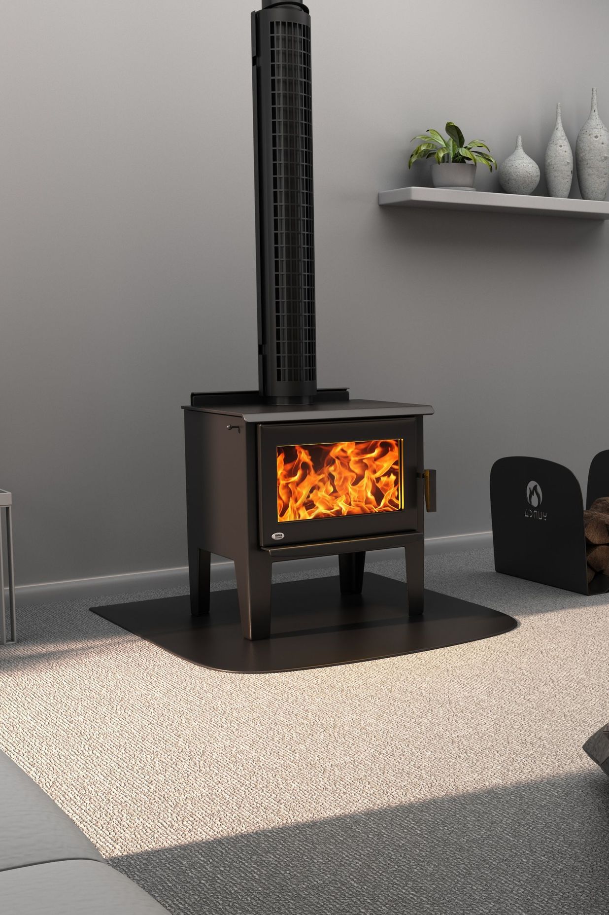 The Monte Wood Burner is available with different bases.