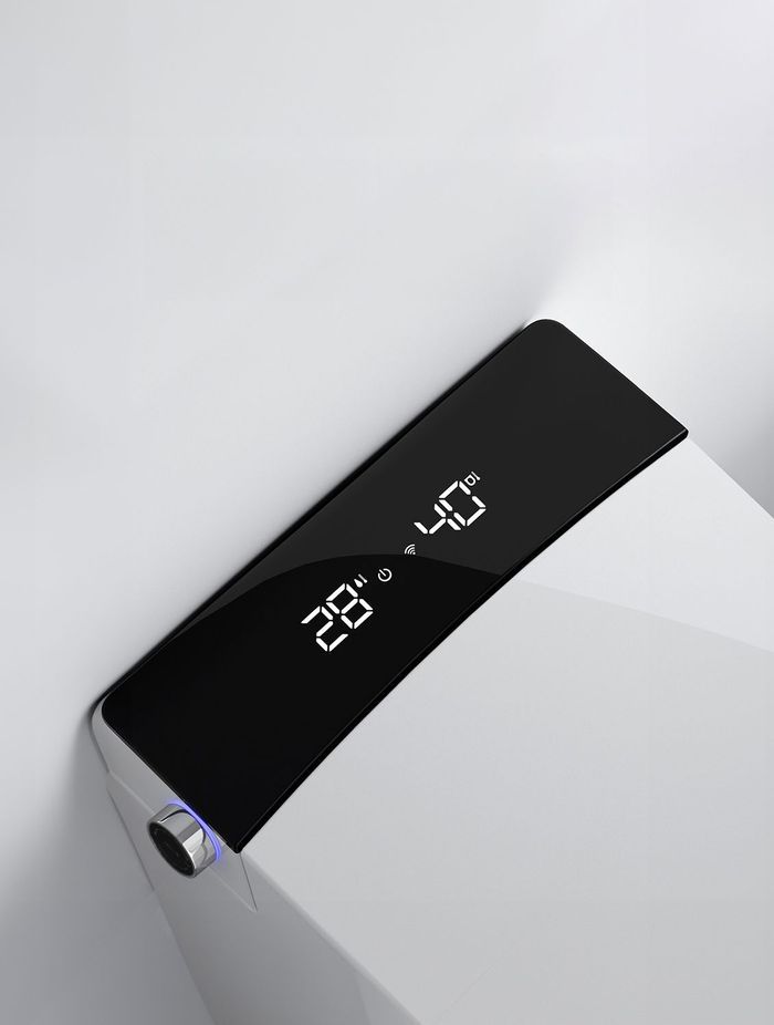 The Fresca bidet seat features instant water heating technology, offering a sleek, minimalist design and continuous warm water for enhanced comfort.