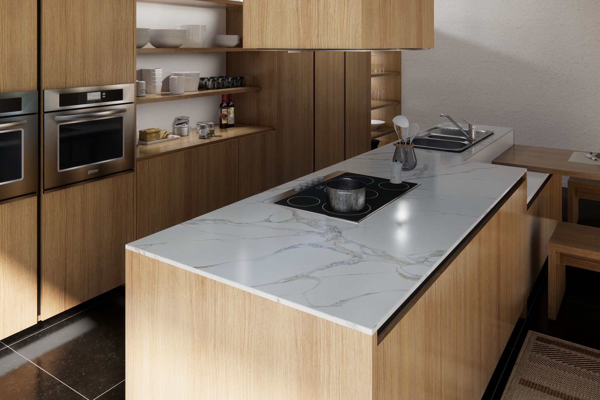 Lucca has been a popular choice at Y J Stone. "It’s white based with an almost smoky look going through the stone," says Paul.