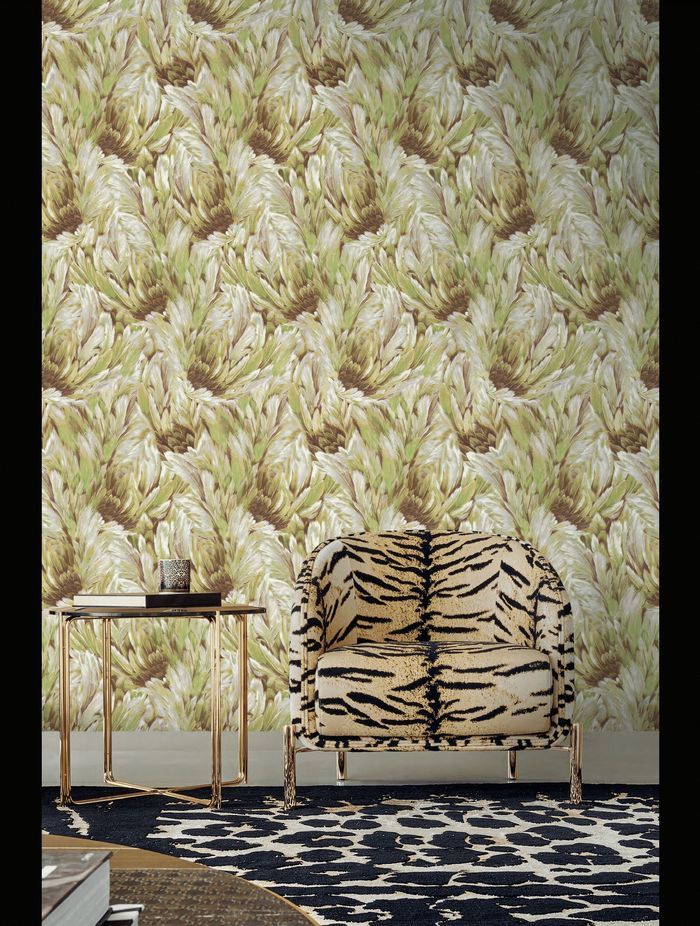 The Ray of Gold Roberto Cavalli No.9 Wallpaper
by Trabeth Textiles brightens the room