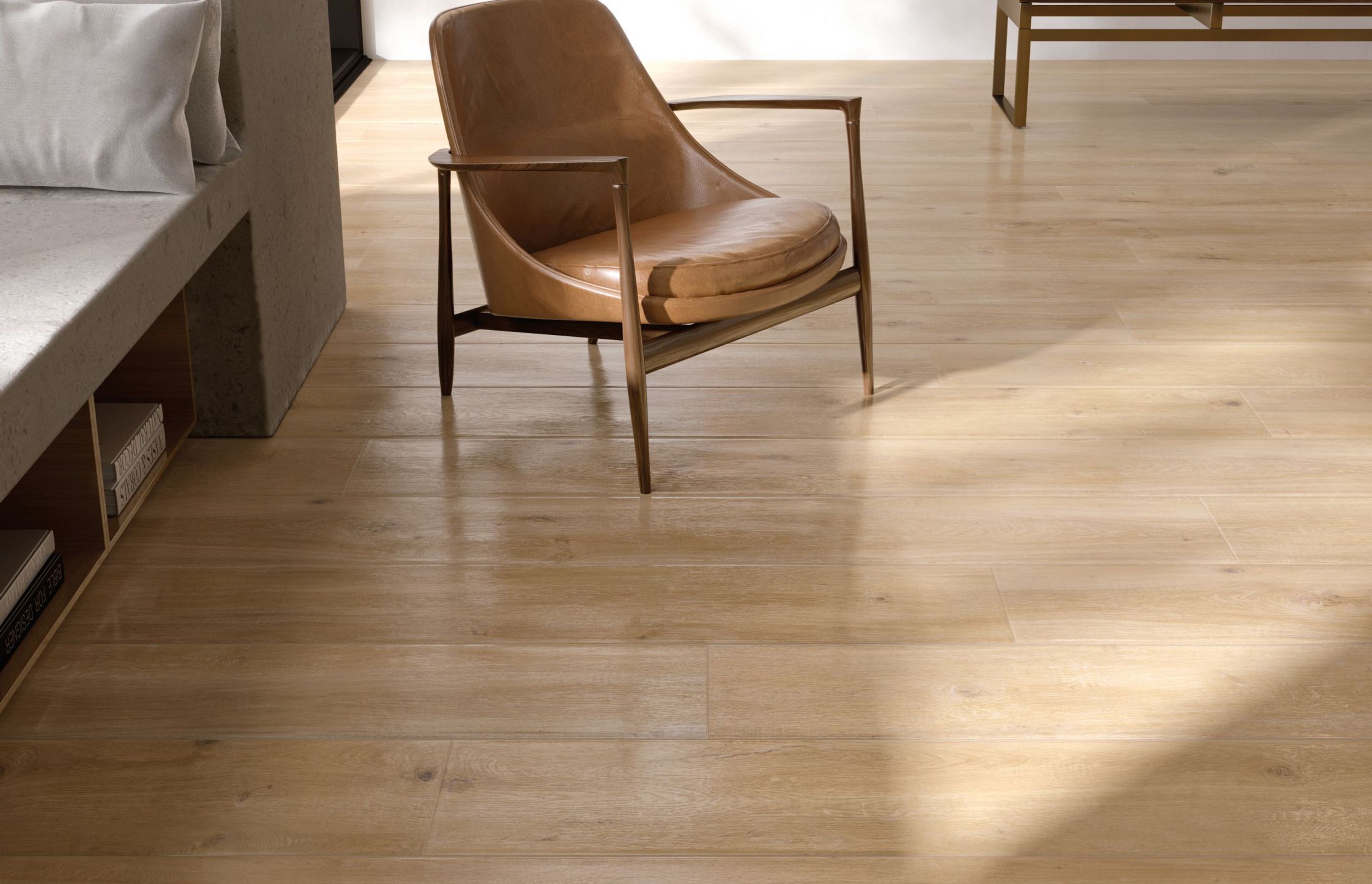 The technology available today allows for the creation of tiles that mimic natural timbers, such as Quantum's Megeve collection of timber-look porcelain tiles.