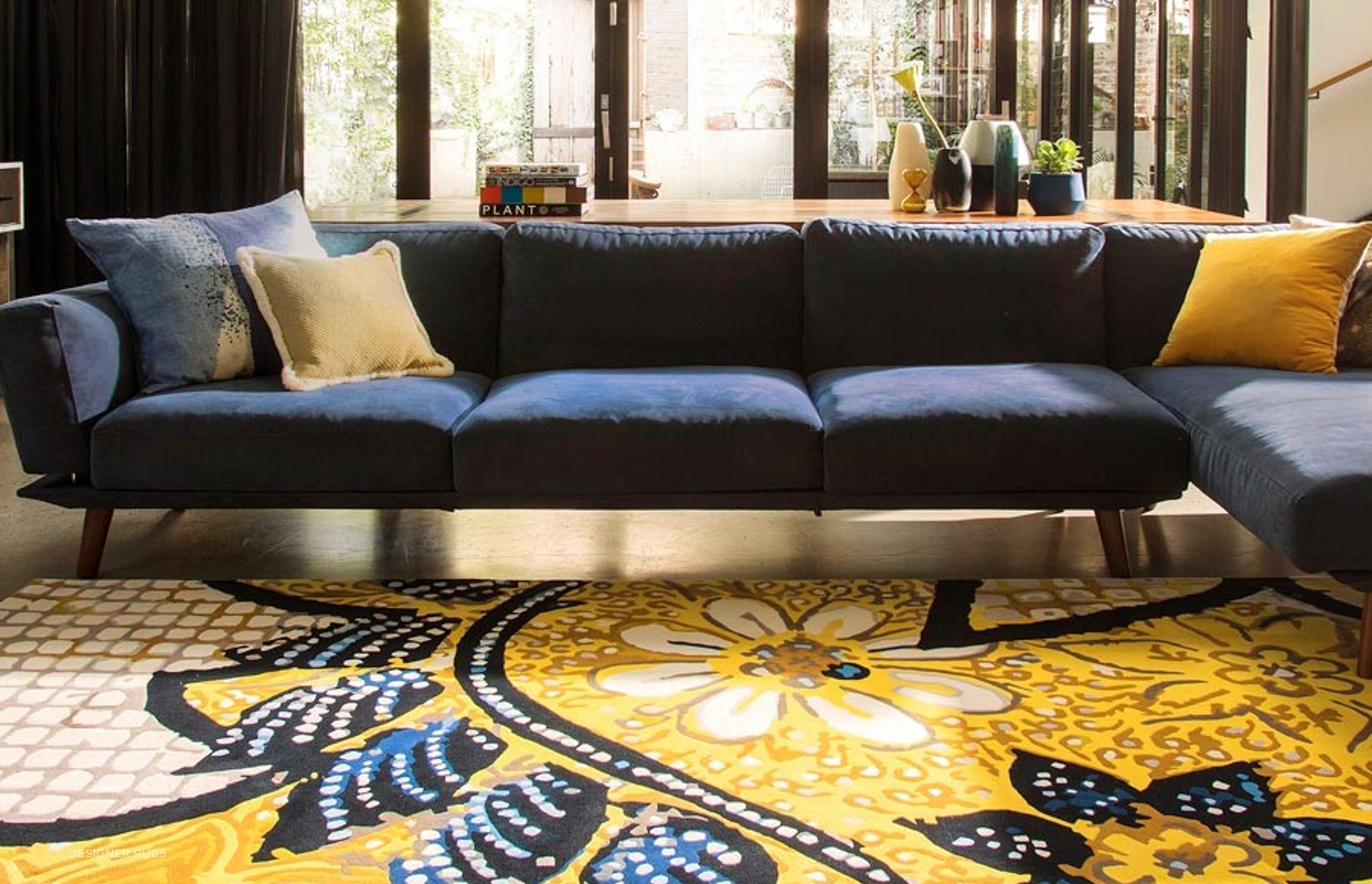 A statement rug like the Wishing Well is a great choice for a large room