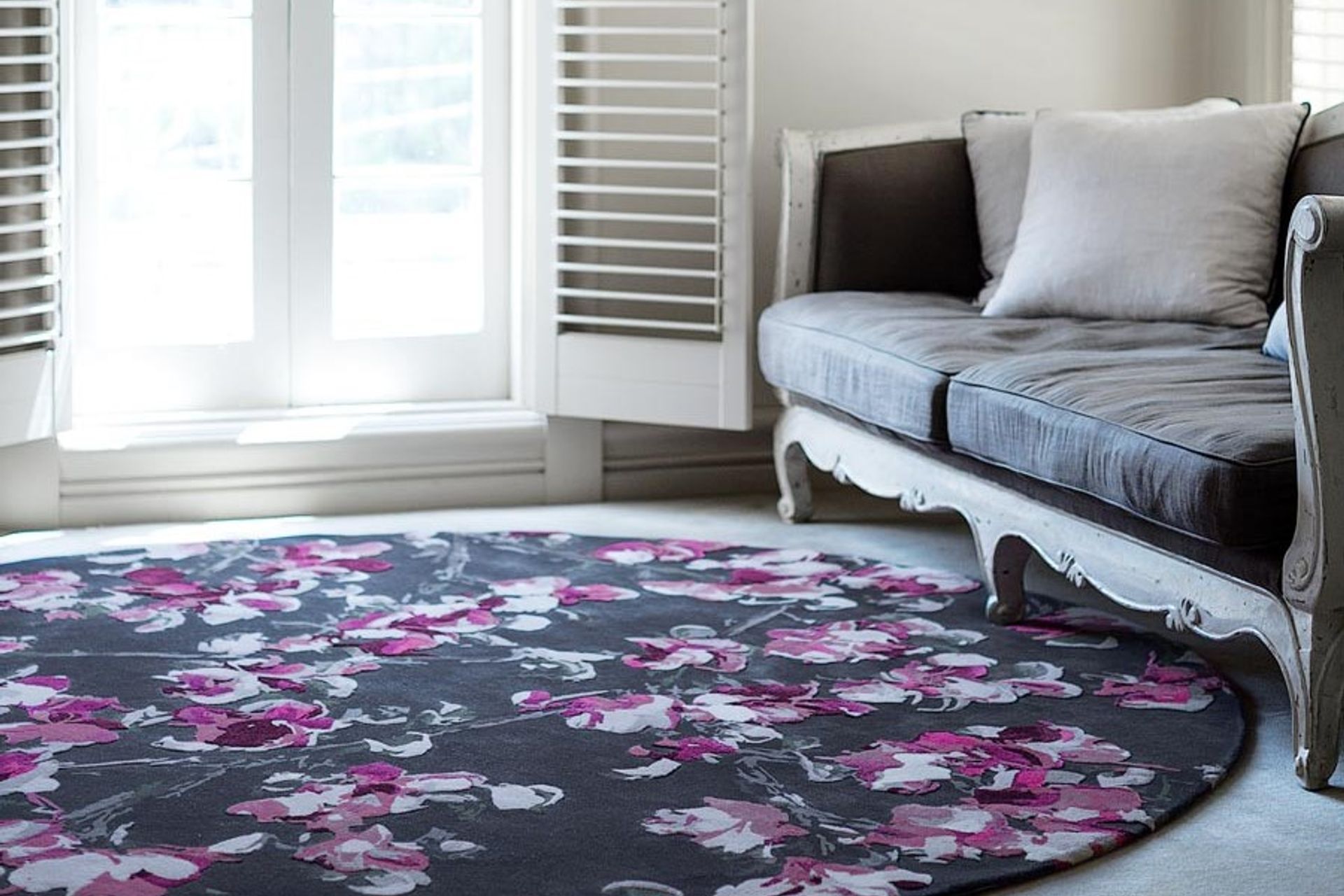 An option like the Marguerite rug shines in a space with great natural light