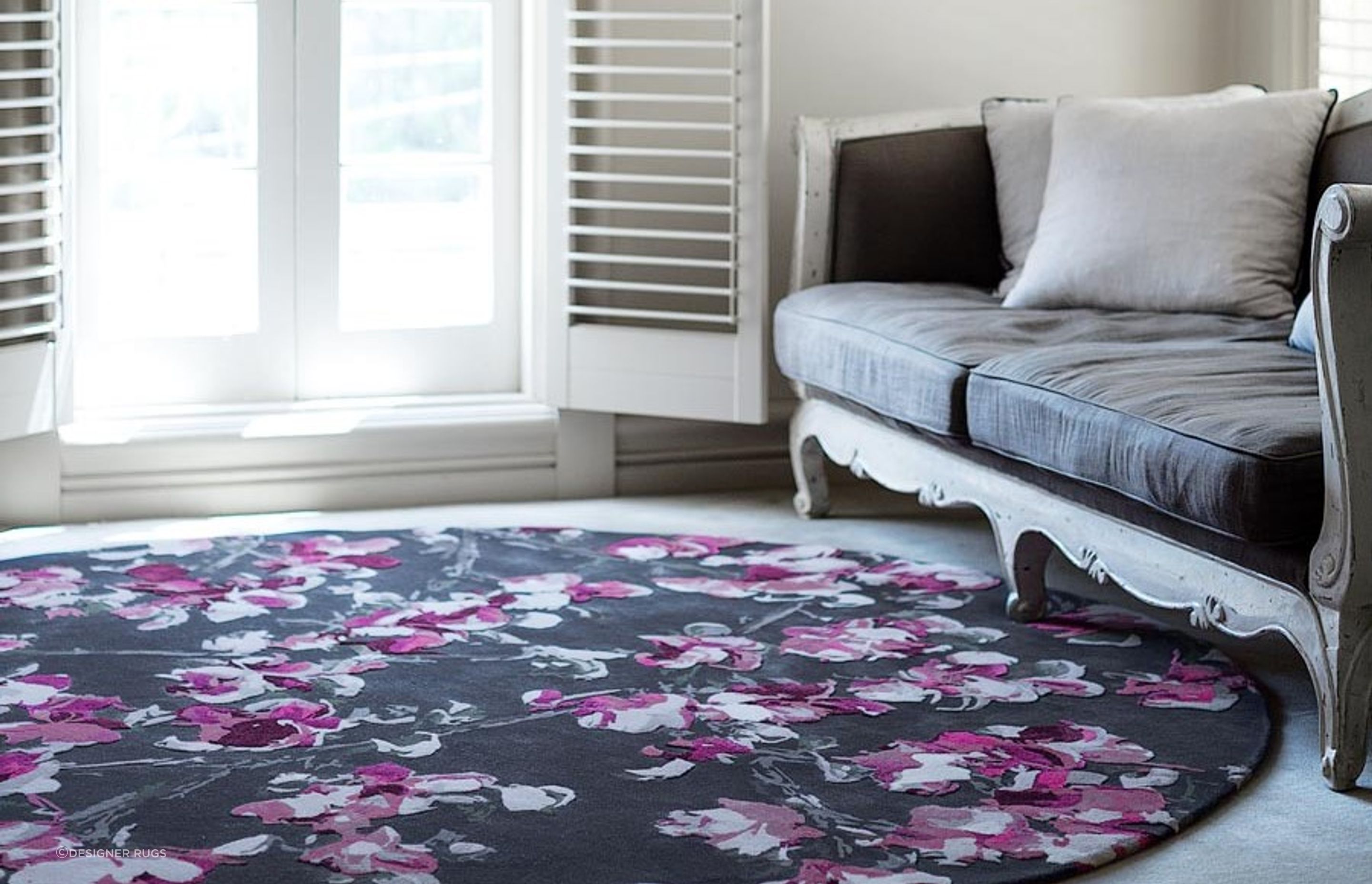 An option like the Marguerite rug shines in a space with great natural light