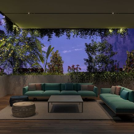 A new combined outdoor lighting and entertainment system