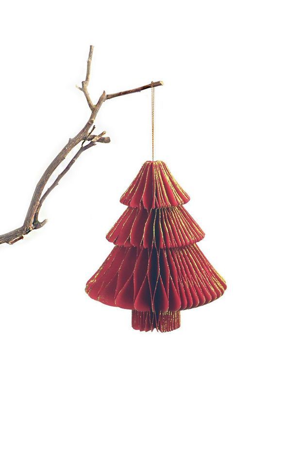 Happy Elves origami tree in red by Bubuland Home