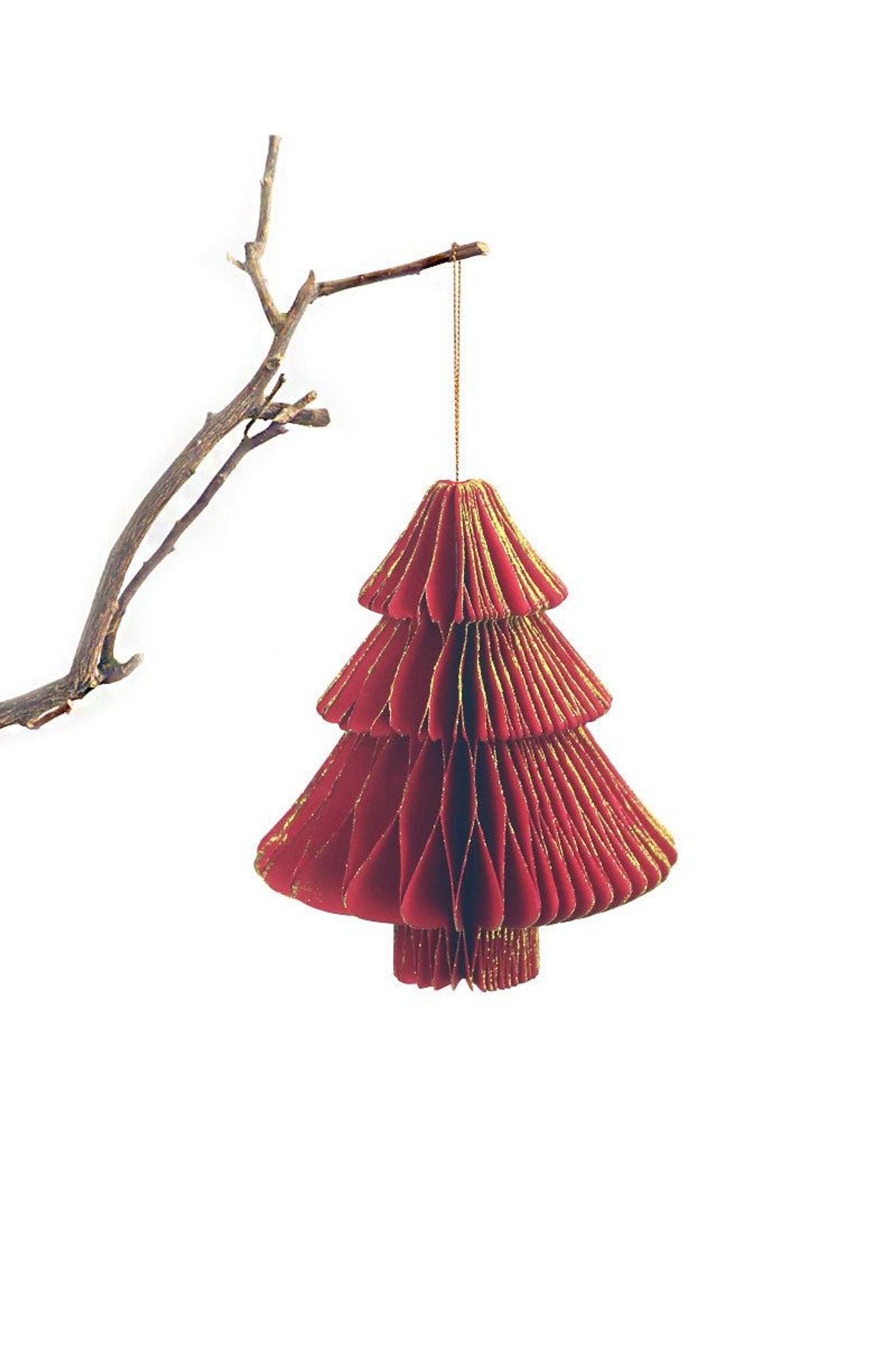 Happy Elves origami tree in red by Bubuland Home