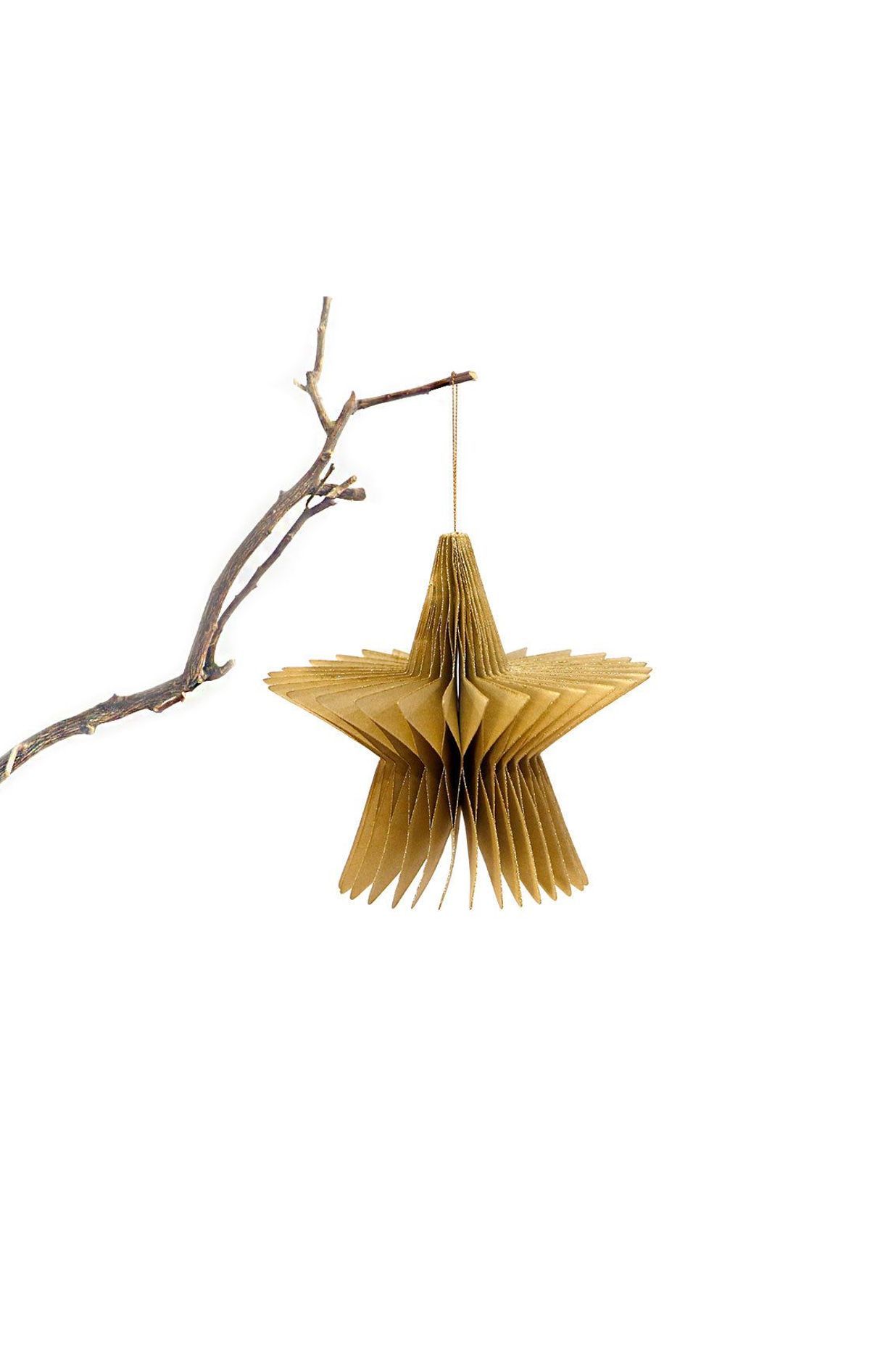 Happy Elves origami star in gold by Bubuland Home