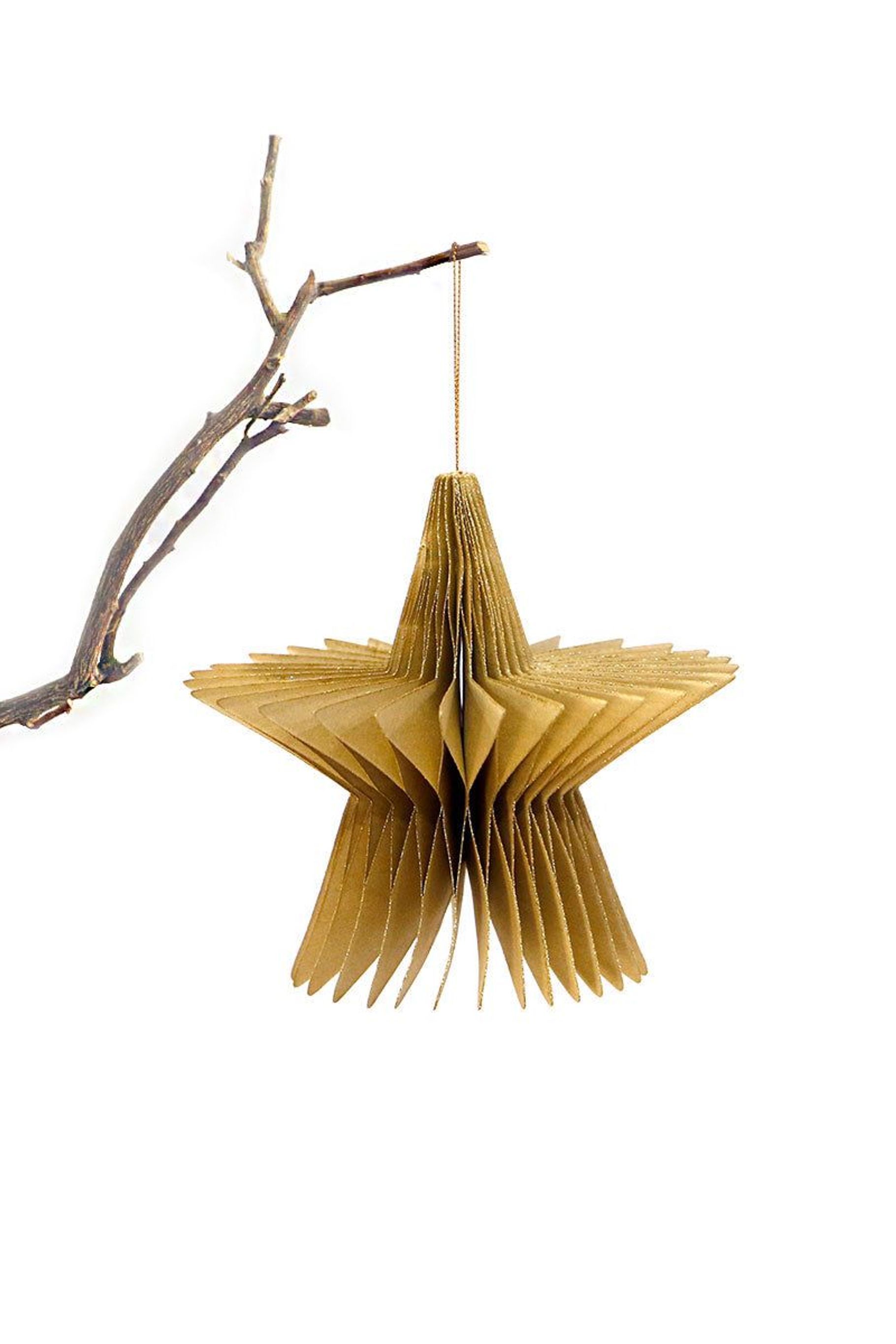 Happy Elves origami star in gold by Bubuland Home