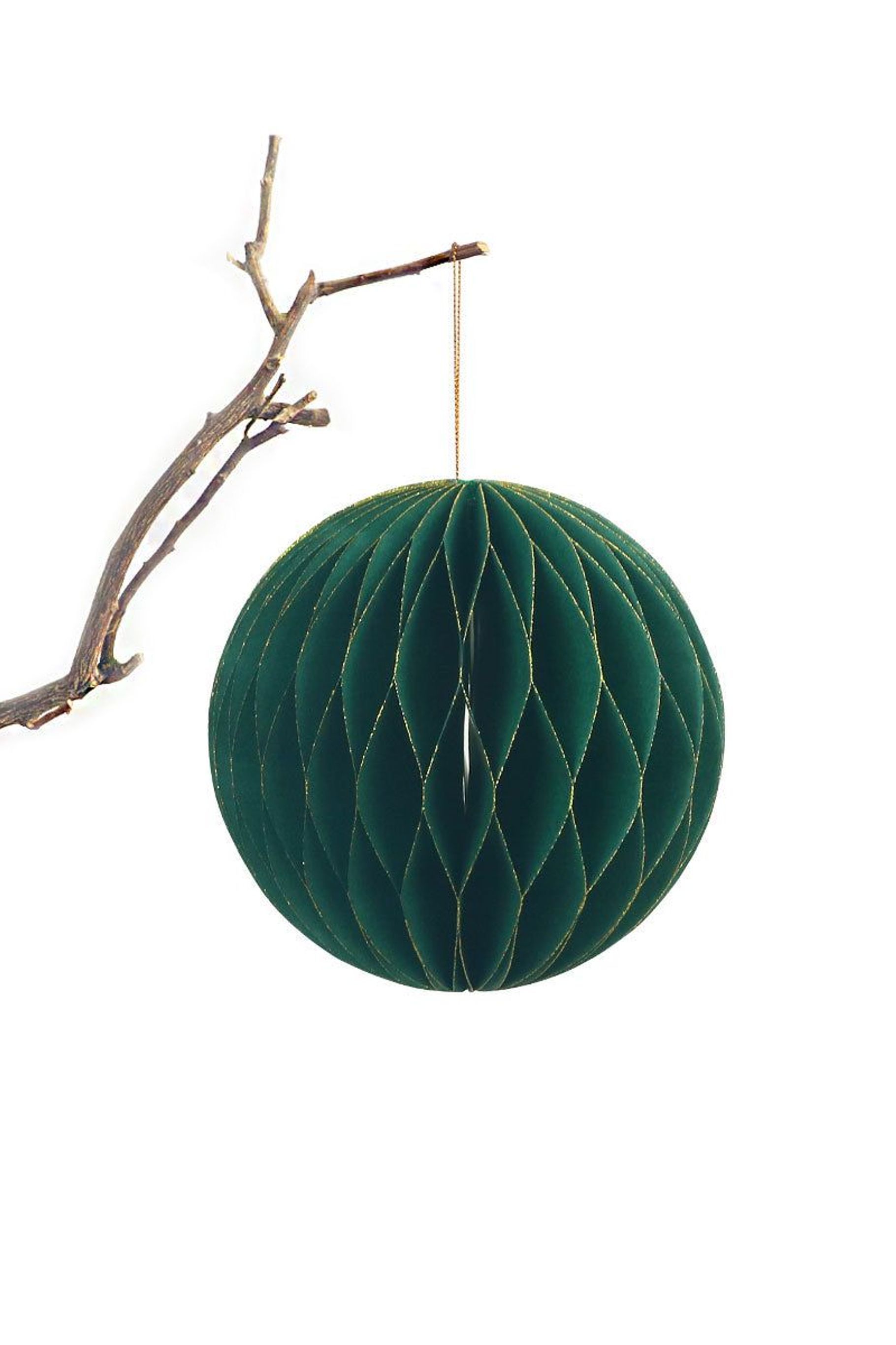 Happy Elves origami bauble in green by Bubuland Home