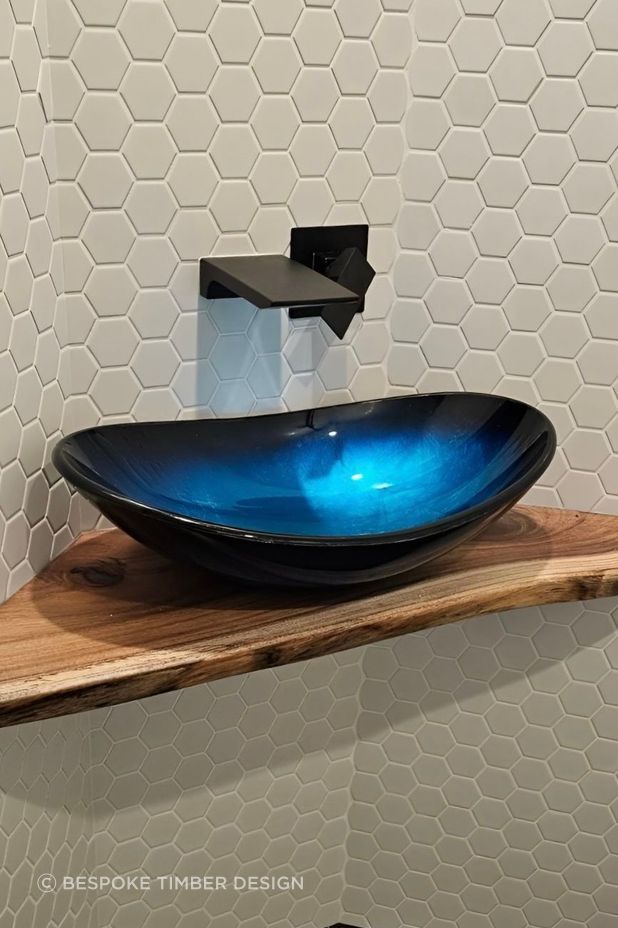 Made from solid Tasmanian Blackwood, this vanity is crafted with precision and expertise – a stunning addition to any small bathroom.