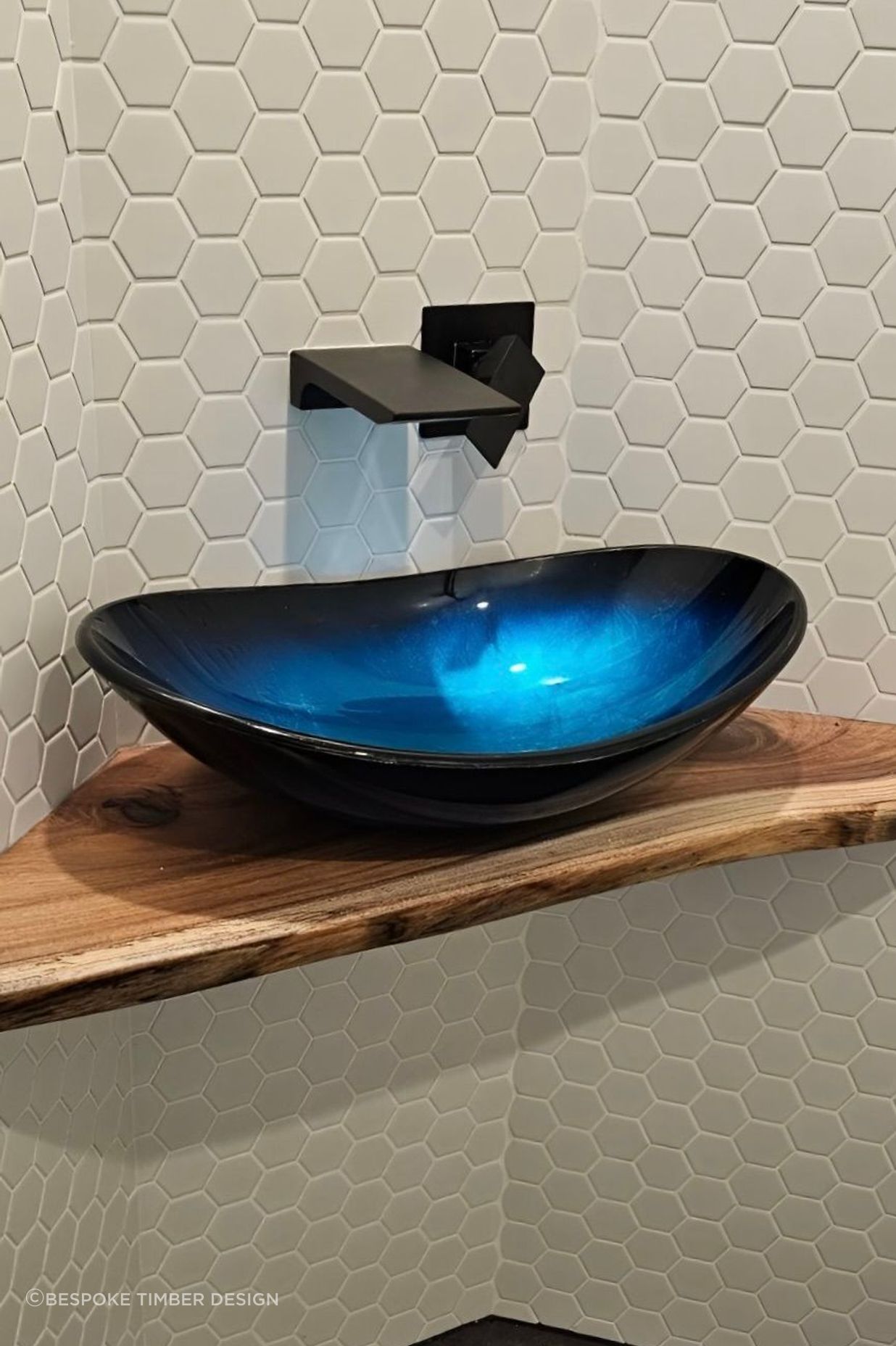 Made from solid Tasmanian Blackwood, this vanity is crafted with precision and expertise – a stunning addition to any small bathroom.