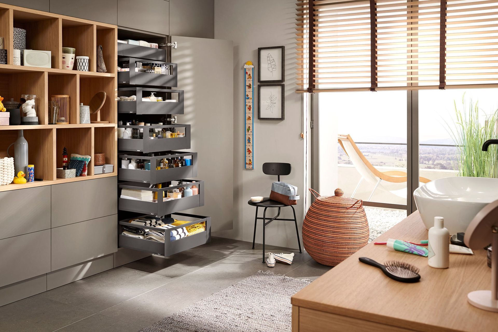 MERIVOBOX looks good in every home environment, from the kitchen to the bathroom. 