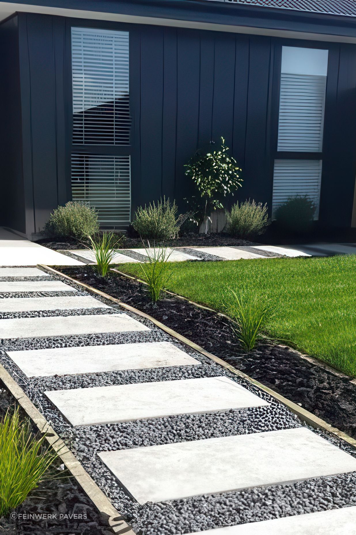 Manufactured in Christchurch using an automated European process for consistent quality and finish, Feinwerk’s pavers appear similar to other pavers at first glance. However, thanks to fibre reinforcement, they’re thinner, lighter, and stronger, making them easier to lay.